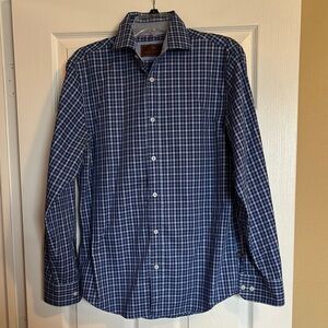 James Tattersall men’s blue long sleeve button down shirt size medium